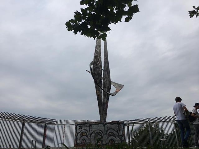 Monument for fallen soldiers on top of bunker Humboldthain
