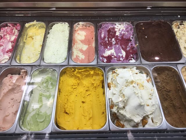 Selection of ice cream in Hokey Pokey bar Selection of ice cream in Hokey Pokey bar