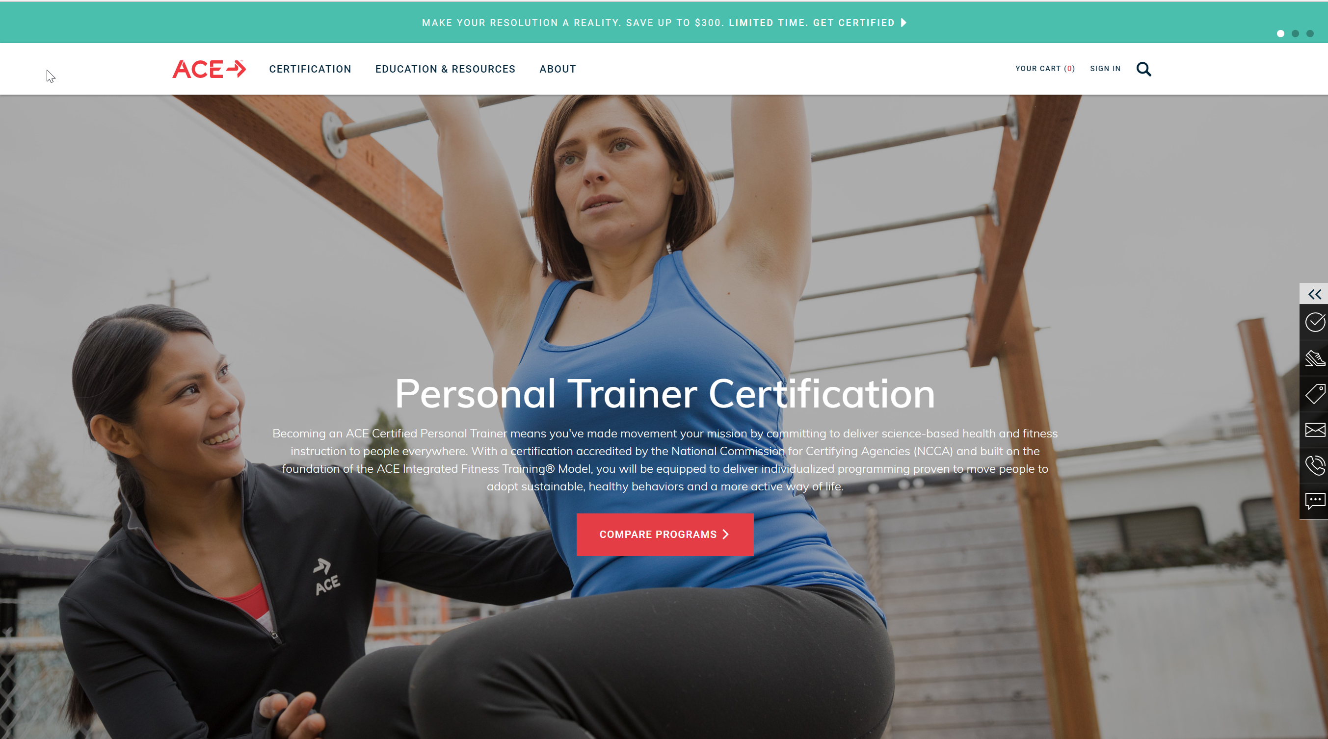 Ace fitness website