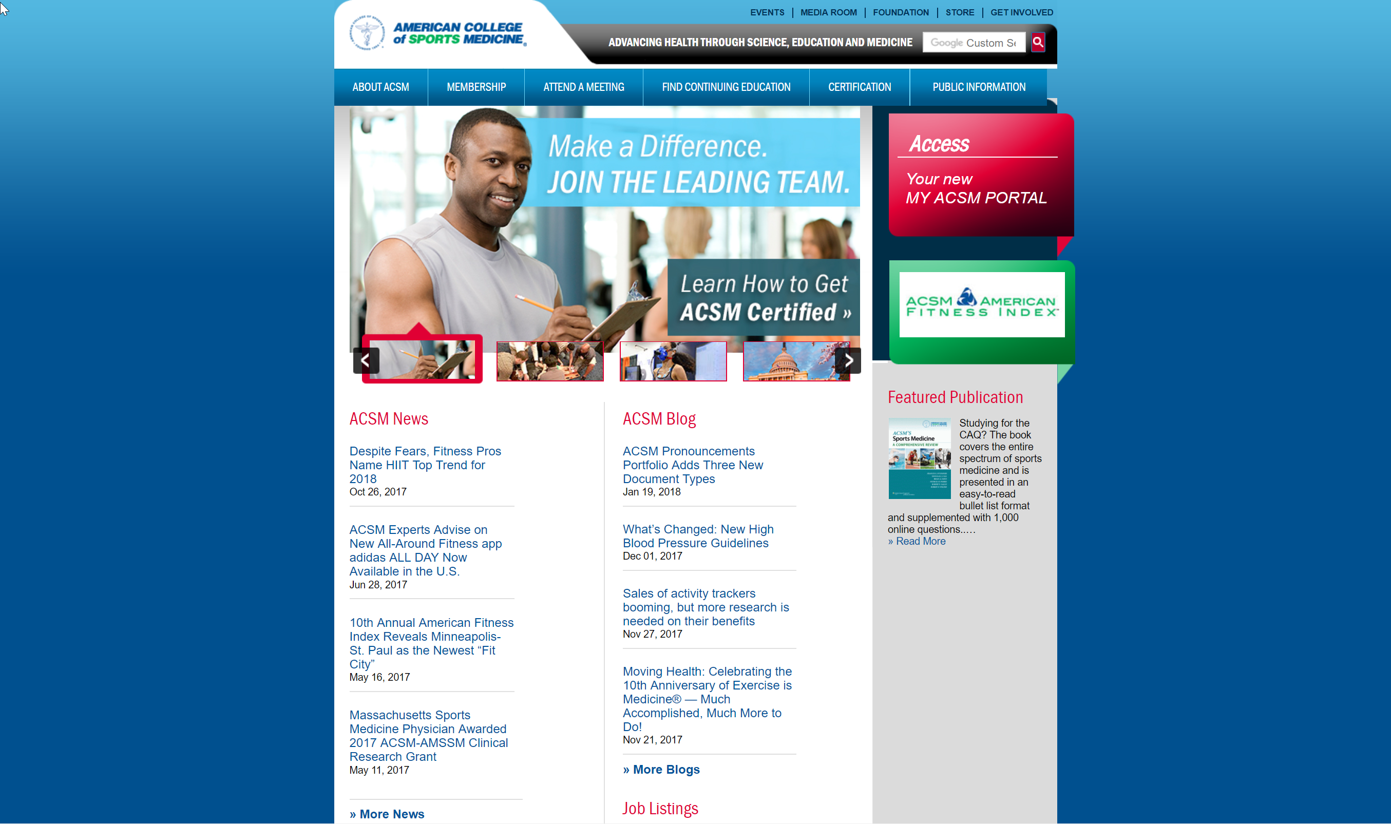 ACSM website