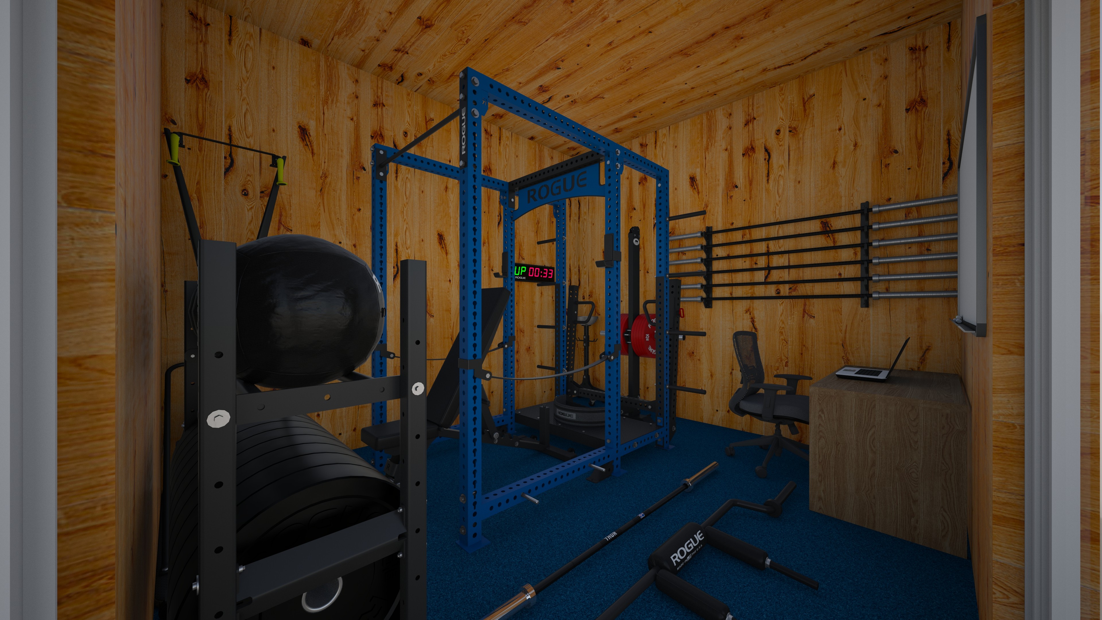 Basement gym example 160 square foot