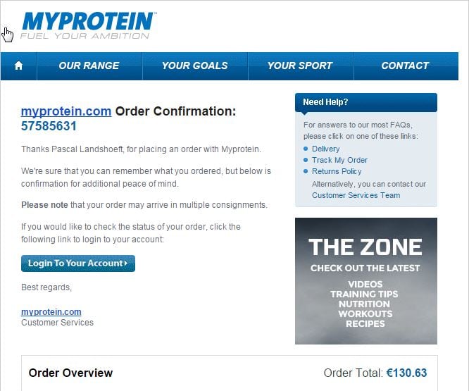 MYPROTEIN Order Lean muscle Bundle