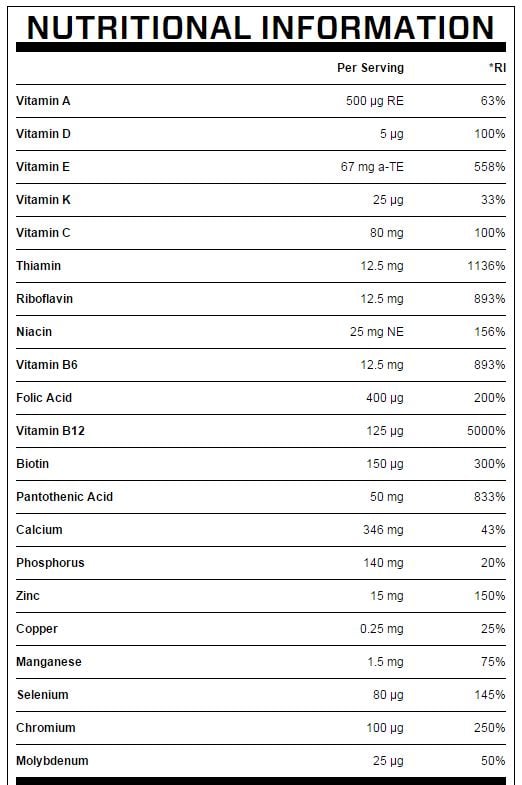 Nutritional Information Alpha men