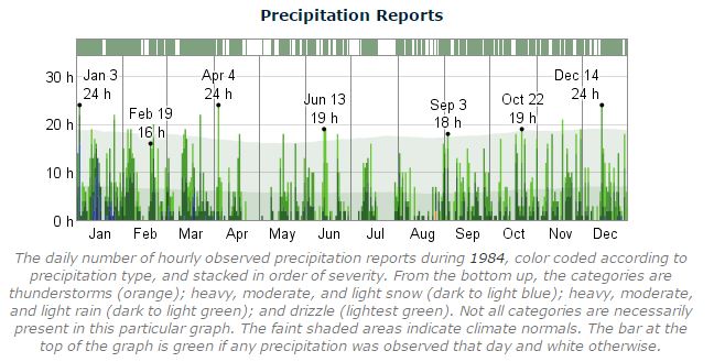 Dublin Marathon Precipitation 1984